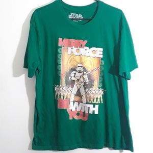 Star Wars Merry Force Be With You Graphic Shirt
